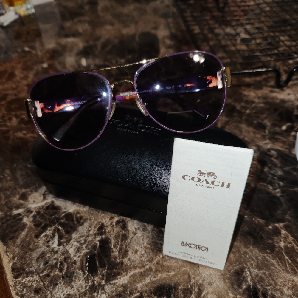Unique Purple rimmed Coach sunglasses